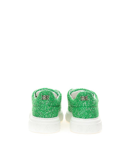 Casadei Emerald Elegance Leather Sneakers