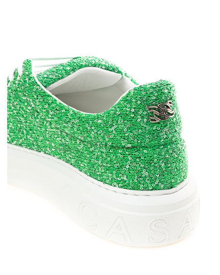 Casadei Emerald Elegance Leather Sneakers