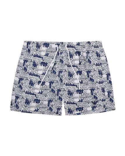 Emporio Armani Elegant White Polyester Swim Shorts