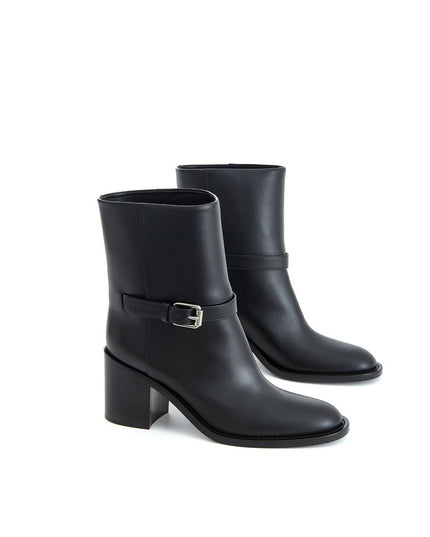 Burberry Black Leather Ankle Boots
