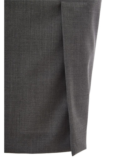 Lardini Chic Gray Wool Pencil Skirt