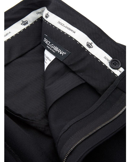 Dolce & Gabbana Black Polyester Dress Pants