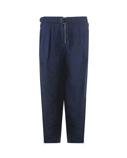 Emporio Armani Blue Linen Casual Pants