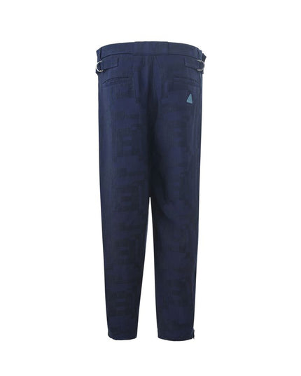 Emporio Armani Blue Linen Casual Pants