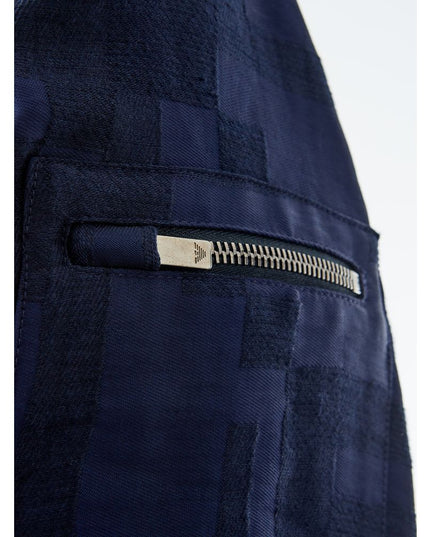 Emporio Armani Elegant Linen Blue T-Shirt for Men