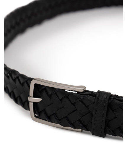 Bottega Veneta Black Leather Regular Belt