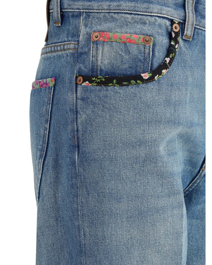 Valentino Blue Cotton Straight-Leg Jeans