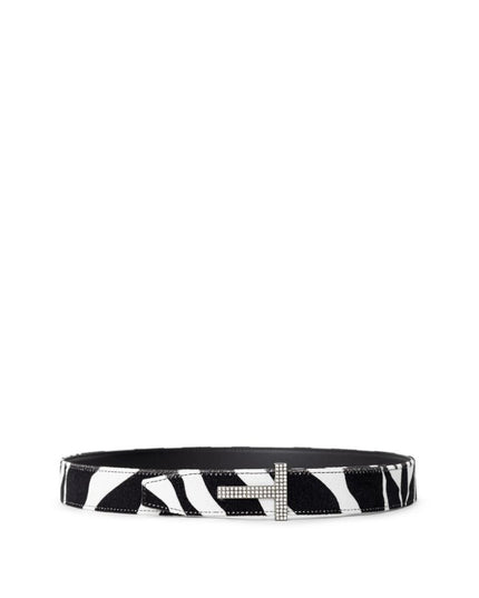 Tom Ford Black And White Leather Regular Belt