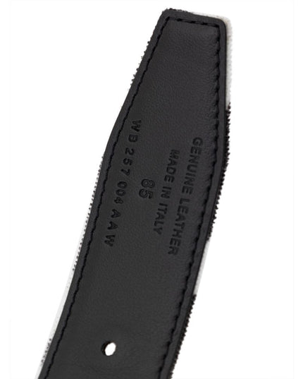 Tom Ford Black And White Leather Regular Belt