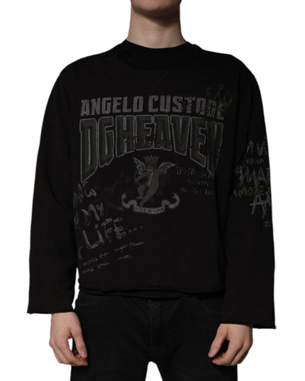 Dolce & Gabbana Black DG Heaven Crew Neck Pullover Sweater