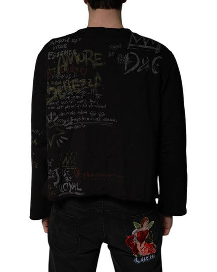 Dolce & Gabbana Black DG Heaven Crew Neck Pullover Sweater