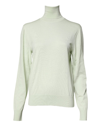 Dolce & Gabbana Light Green Wool Turtleneck Pullover Sweater