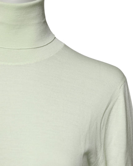 Dolce & Gabbana Light Green Wool Turtleneck Pullover Sweater