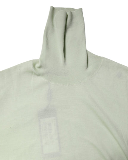Dolce & Gabbana Light Green Wool Turtleneck Pullover Sweater