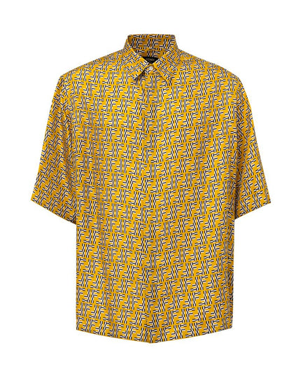Fendi Yellow Silk Shortsleeve Shirt
