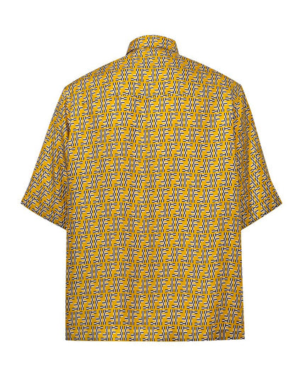 Fendi Yellow Silk Shortsleeve Shirt