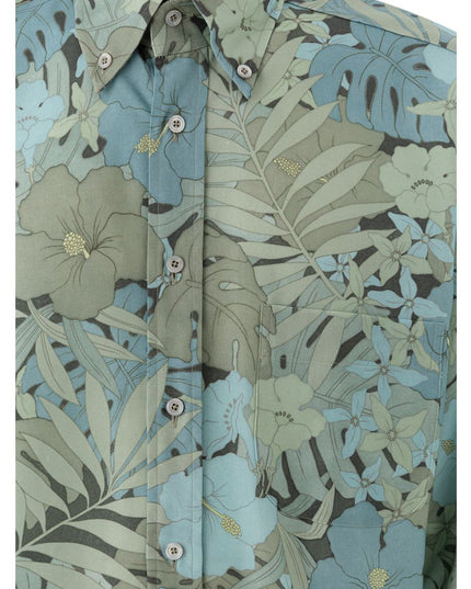 Tom Ford Blue Lyocell Pattern Shirt