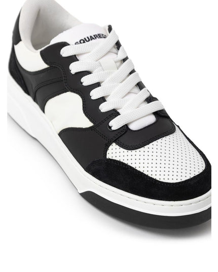 Dsquared² Black And White Leather Athletic Sneakers