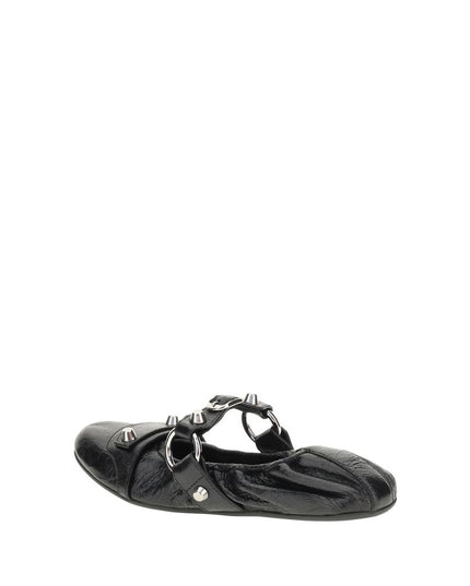 Balenciaga Black Calf Leather Bos Taurus Ballet Flats