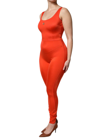 Dolce & Gabbana Orange Sleeveless Bodycon Jumpsuit Dress