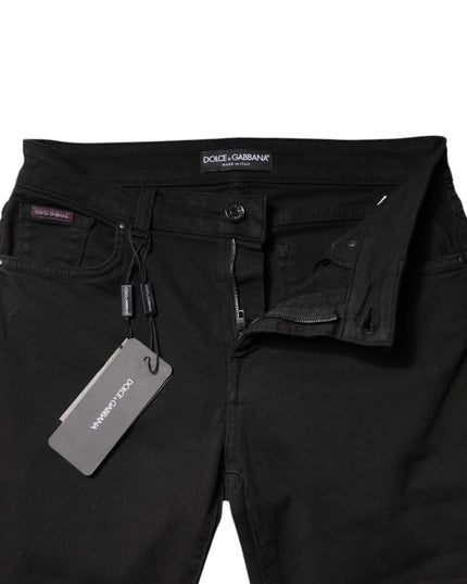 Dolce & Gabbana Black Cotton Mid Waisted Skinny Denim Jeans