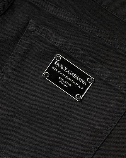 Dolce & Gabbana Black Cotton Mid Waisted Skinny Denim Jeans