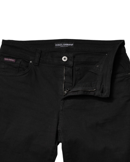 Dolce & Gabbana Black Cotton Mid Waisted Skinny Denim Jeans