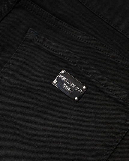 Dolce & Gabbana Black Cotton Mid Waisted Skinny Denim Jeans