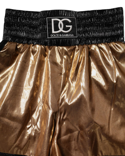 Dolce & Gabbana Metallic Gold High Waist Women Hotpants Short