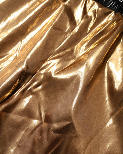 Dolce & Gabbana Metallic Gold High Waist Women Hotpants Short