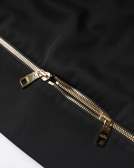 Dolce & Gabbana Black Virgin Wool High Waisted Mini Skirt