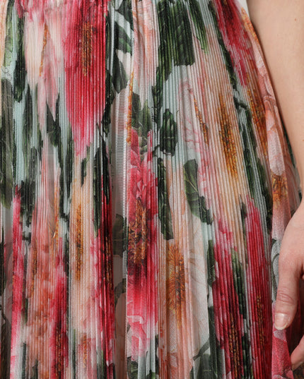 Dolce & Gabbana Multicolor Silk Floral High Waist Midi Skirt