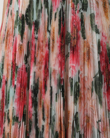 Dolce & Gabbana Multicolor Silk Floral High Waist Midi Skirt