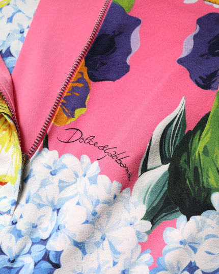 Dolce & Gabbana Multicolor Floral Print High Waist Midi Skirt
