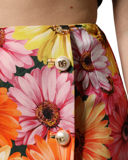Dolce & Gabbana Multicolor Floral High Waist Mini Skirt