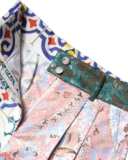 Dolce & Gabbana Multicolor Cotton Patchwork Hot Pants Shorts