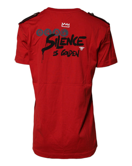 Dolce & Gabbana Red Cotton Round Neck Short Sleeves T-shirt