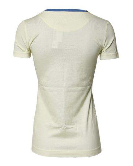 Dolce & Gabbana Light Yellow Cotton Short Sleeve T-shirt