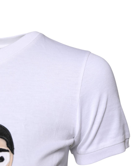 Dolce & Gabbana White Cotton #DGFAMILY Embroidery T-shirt