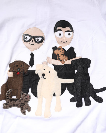 Dolce & Gabbana White Cotton #DGFAMILY Embroidery T-shirt