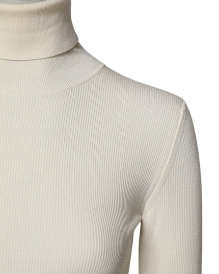 Dolce & Gabbana Cream Long Sleeves Turtleneck Slim Sweater