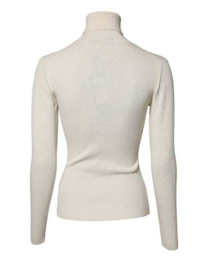 Dolce & Gabbana Cream Long Sleeves Turtleneck Slim Sweater
