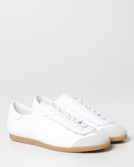 Maison Margiela Low Featherlight Leather And Suede Sneakers