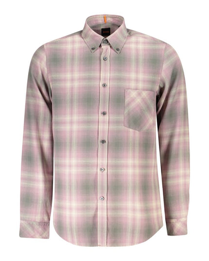 Hugo Boss Pink Cotton Men Shirt
