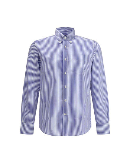 Deperlu Blue Cotton Pattern Shirt