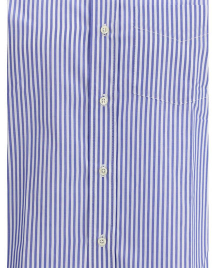 Deperlu Blue Cotton Pattern Shirt