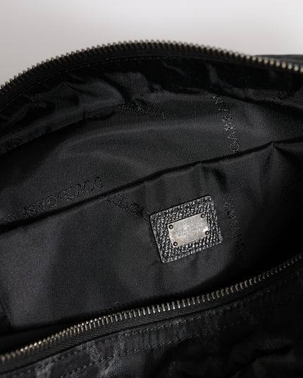 Dolce & Gabbana Black Gray Leopard DG Logo Belt Waist Fanny Pack Bag