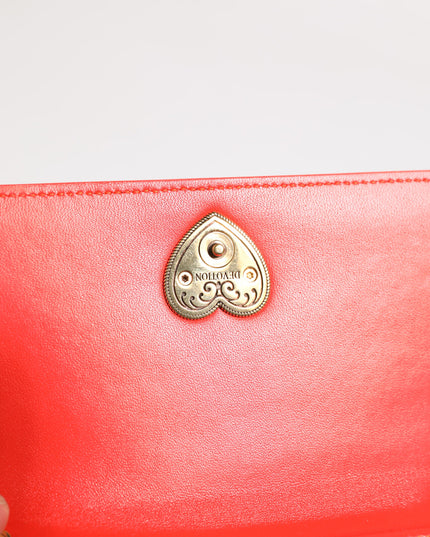 Dolce & Gabbana Red Leather Quilted Devotion Crossbody Phone Cover Bag