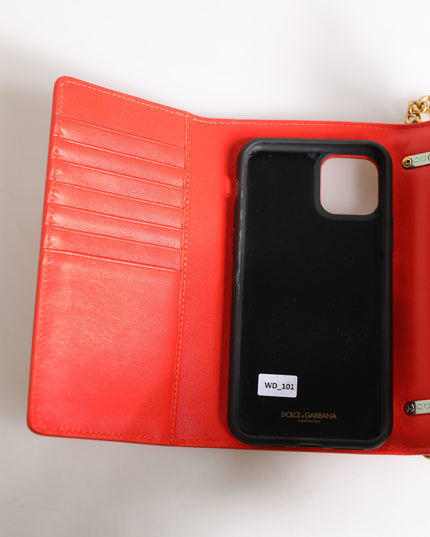 Dolce & Gabbana Red Leather Quilted Devotion Crossbody Phone Cover Bag