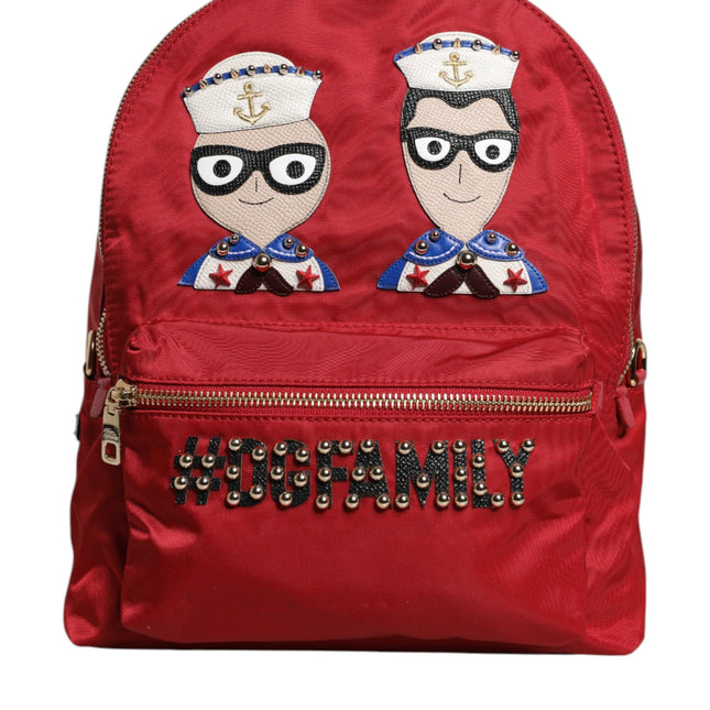 Dolce & Gabbana Red #DGFAMILY VULCANO Embellishment Backpack Bag